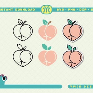 Peach Butt SVG | Peach Bum svg | Peach Ass svg | Peach svg | Peach Sticker svg | Fruit svg | Booty svg | Silhouette | Cut file for Cricut