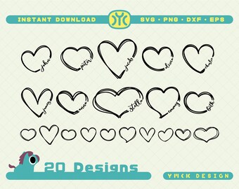 Doodle Heart SVG / Heart svg / Handdrawn Heart svg / Heart Name Frame svg / Heart Frame svg / Cut File For Cricut / Silhouette
