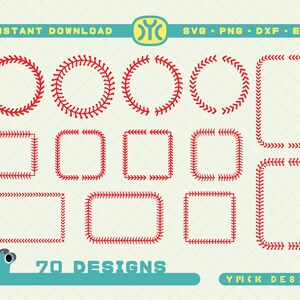 Baseballstygnram SVG | Baseballstygnkant SVG | Baseballsvg | Baseballsnören svg | SVG-filer för Cricut