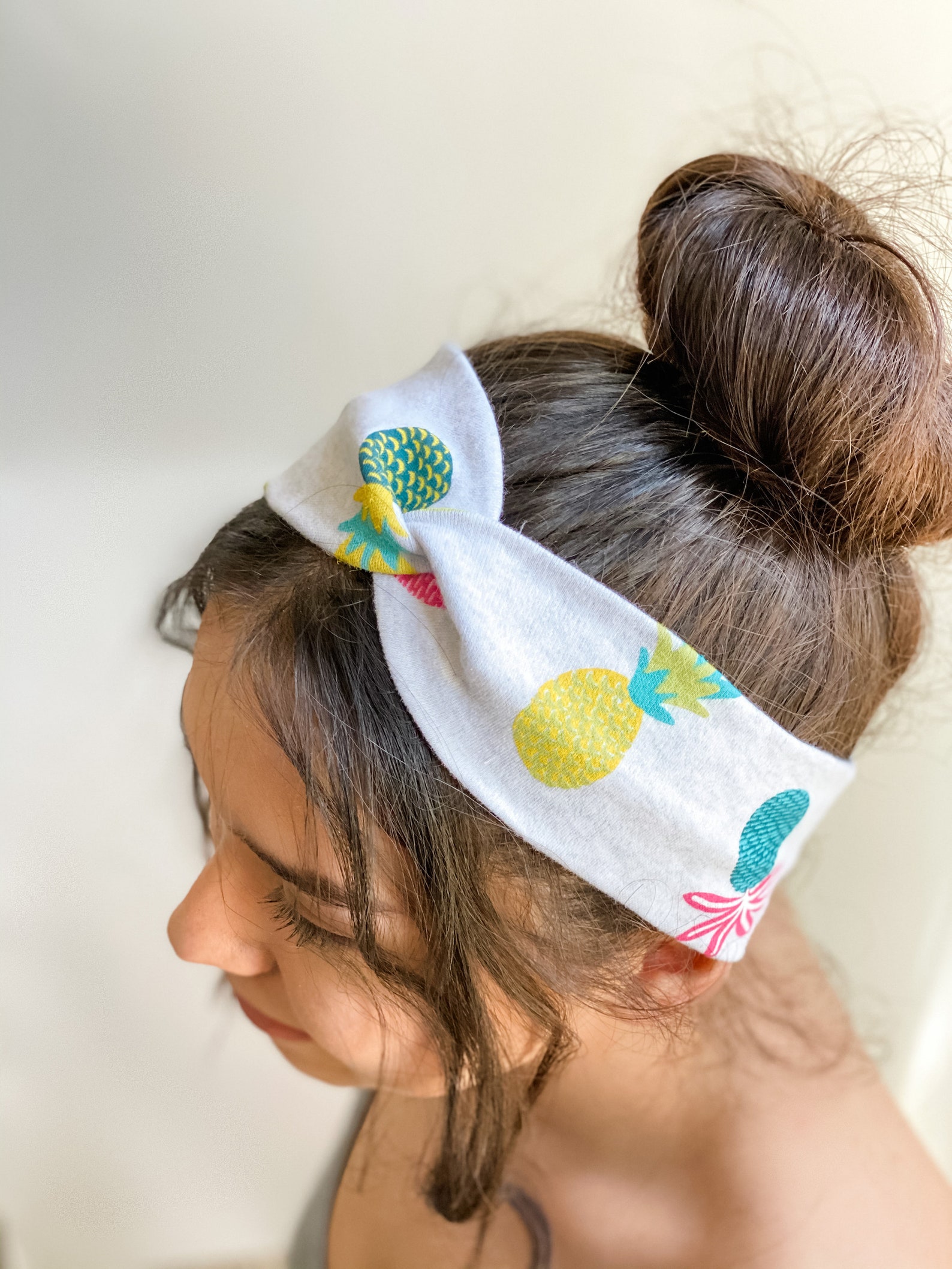 Summer Pineapple Headband Single Knot Headband Nurse Etsy