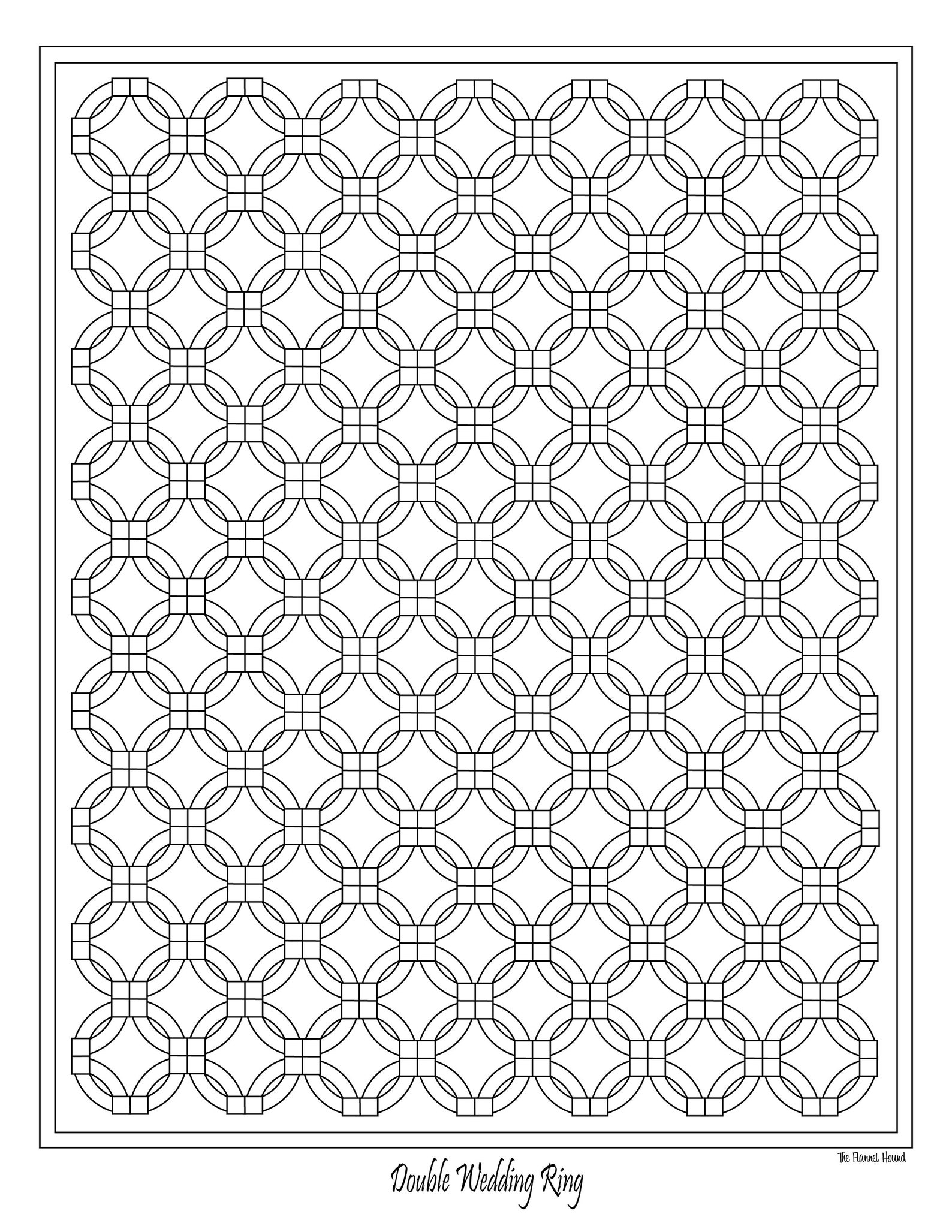 Printable Double Wedding Ring Quilt Coloring Sheet Etsy