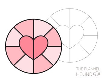 Valentines Day Heart Stained Glass Pattern, Digital Download PDF, Heart suncatcher, stained glass template instant download, beginner level