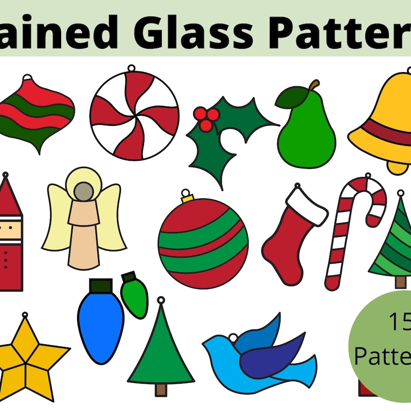 Stained Glass Christmas Ornament Pattern Etsy