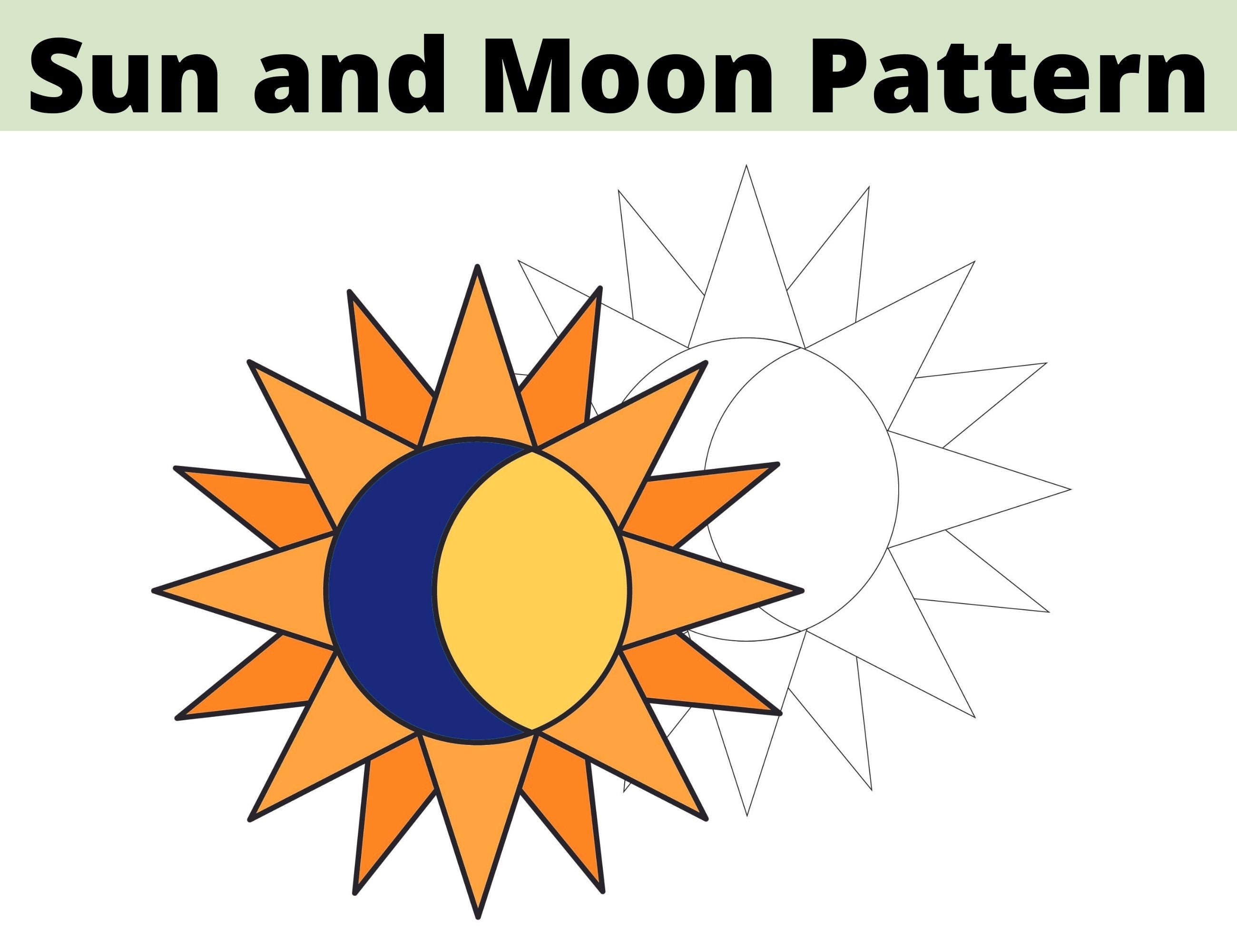 Sun and Moon Stained Glass Pattern Digital Download PDF - Etsy