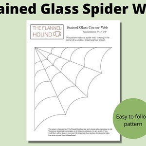 Corner Cobweb Stained Glass Pattern Instant Download PDF, Printable ...