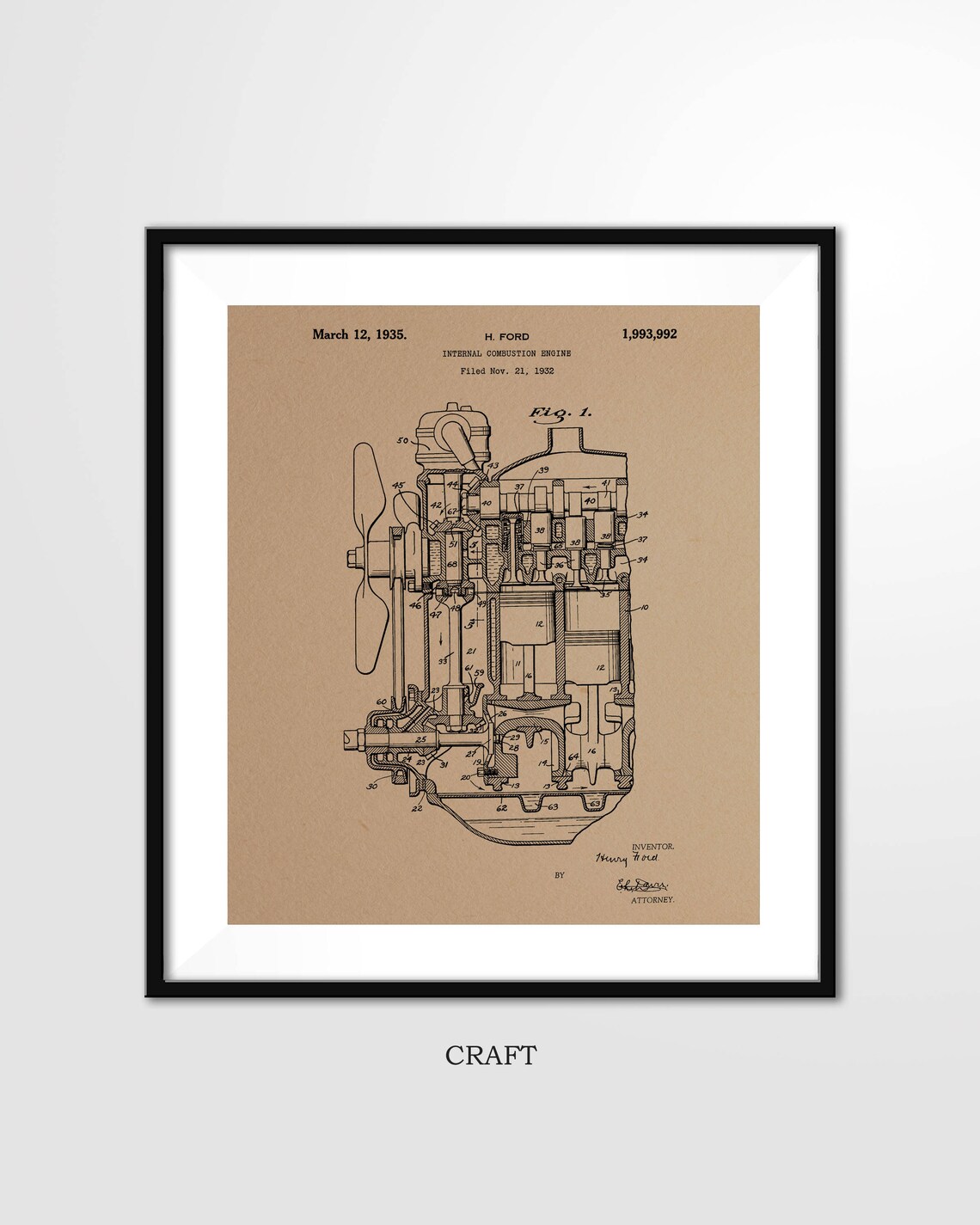 Ford Patent Print 1935 FORD COMBUSTION ENGINE Poster - Etsy