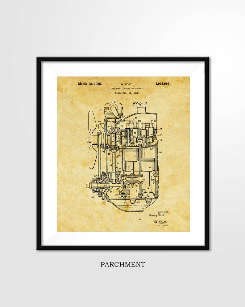 Ford Patent Print 1935 FORD COMBUSTION ENGINE Poster - Etsy