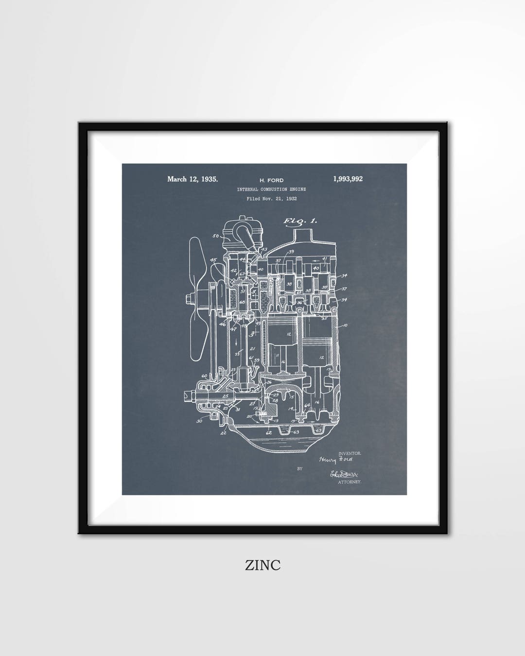 Ford Patent Print 1935 FORD COMBUSTION ENGINE Poster - Etsy