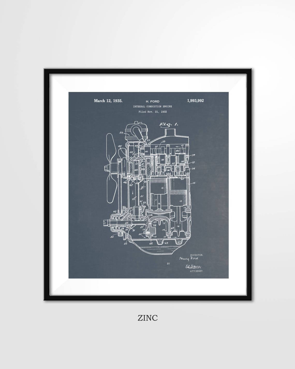 Ford Patent Print 1935 FORD COMBUSTION ENGINE Poster - Etsy
