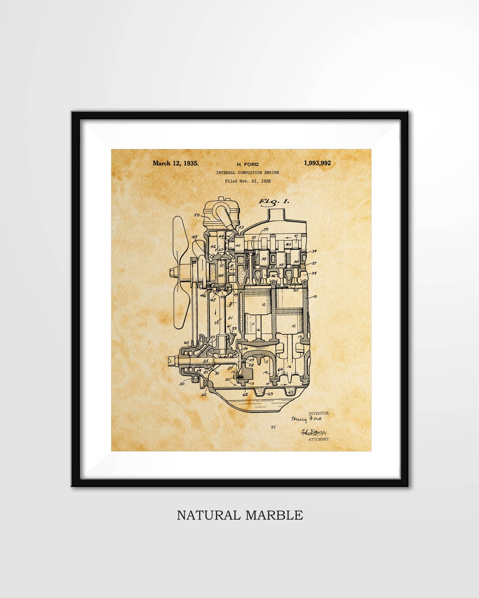 Ford Patent Print 1935 FORD COMBUSTION ENGINE Poster - Etsy