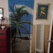 Beach tree Doorway curtains, Painted bamboo beaded curtains, wall art, window treatment, room divider