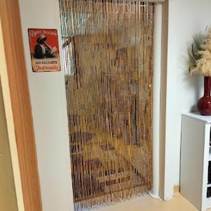 Natural Plain Bamboo Beaded curtain / Bamboo Wood Beaded Curtain / Beaded door curtain / Bamboo beaded curtains for doorways