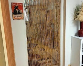 LIQUIDACIÓN - Cortina de cuentas de bambú natural - Separador de puertas, decoración bohemia costera