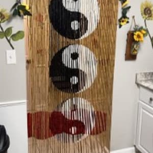 Ying Yang Beaded curtain/ Bamboo beaded curtains for doorways / curtain for window / Closet Curtain