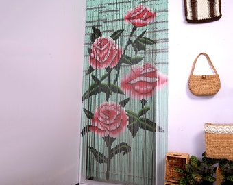 Rose Bead Curtain/ Bamboo Door Curtain/ Door Beads / Beaded Door Curtain / Bamboo Beaded Curtain