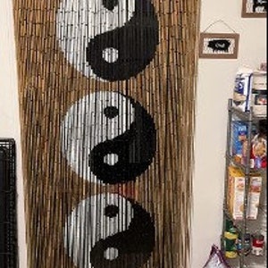 Ying Yang Beaded curtain/ Bamboo beaded curtains for doorways / curtain for window / Closet Curtain