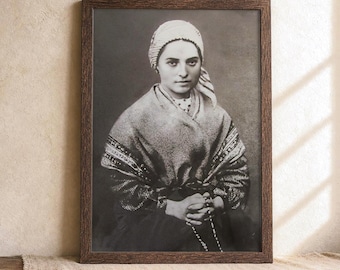 Saint Bernadette Soubirous Portrait, Our Lady of Lourdes Devotional Print