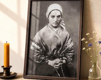 Saint Bernadette Soubirous Portrait, Our Lady of Lourdes Devotional Print