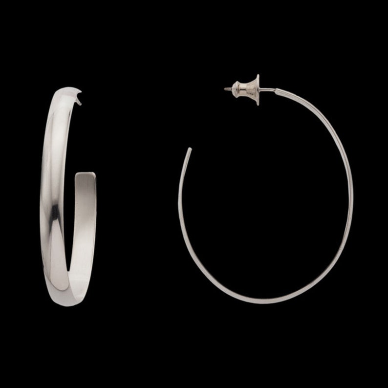 Sterling Silver Jewelry Sterling Silver Hoops Post Earrings Jazz: Oval Hoop Earrings