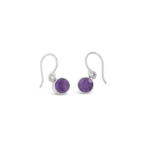 Birthstone Clip on Earrings for Girls Crystal February Oval Drop Earring