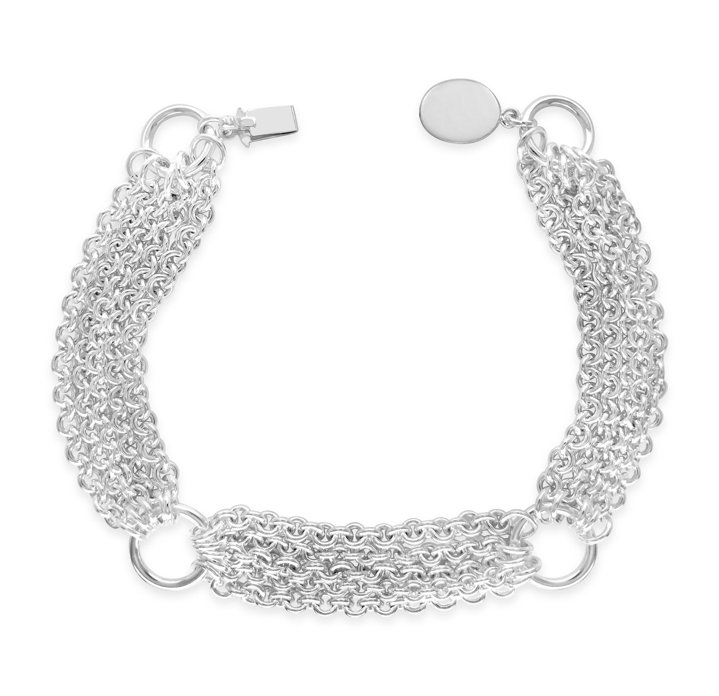 Five Strand Chain Bracelet Sterling Silver Handmade Etsy