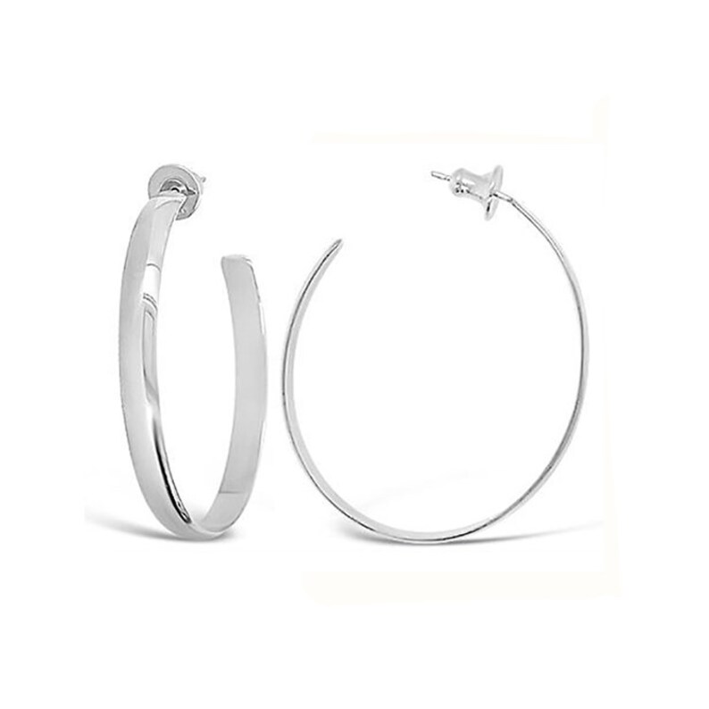 Sterling Silver Jewelry Sterling Silver Hoops Post Earrings Jazz: Oval Hoop Earrings