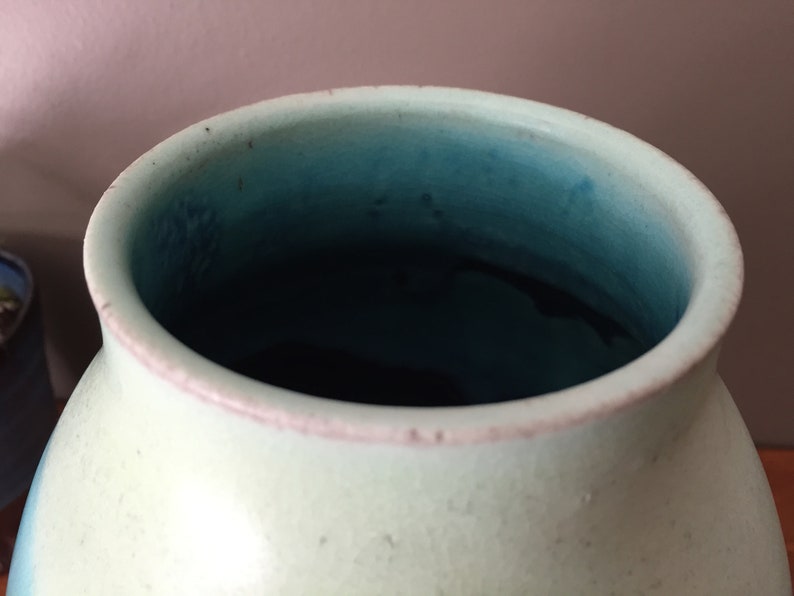 Large Ceramic Vase Drip Glaze Pottery Teal Vase Turquoise Vase