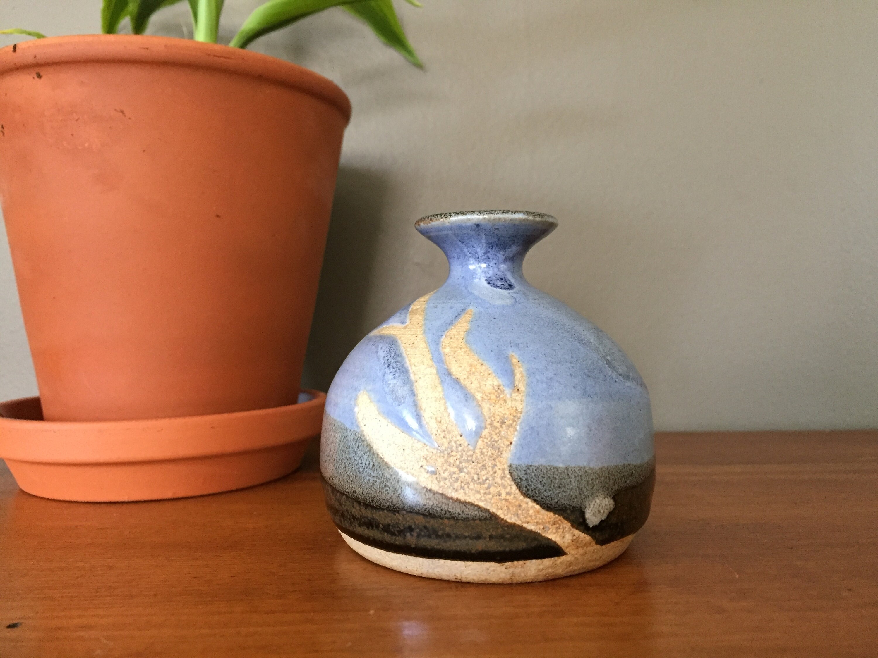 Ceramic Bud Vase / Vintage Studio Pottery Weed Pot Small Etsy