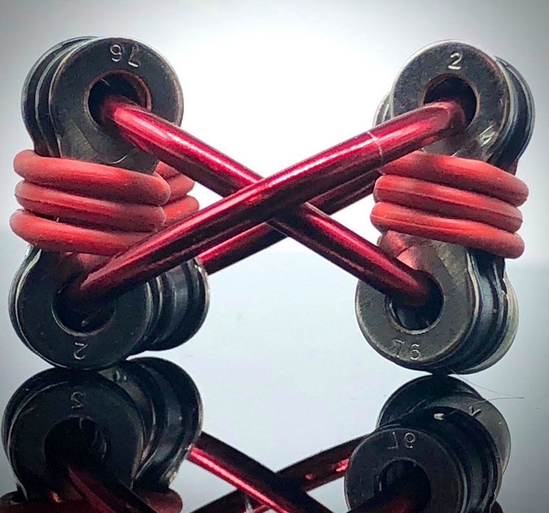 Red Chainmaille Bike Chain Double Stacked Fidget Spinner