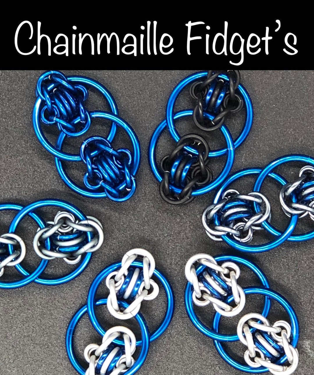 Blue Chainmail Spinner Sensory Tool & Toy Fidget - Etsy