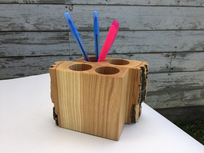 Pencil Holder Pen Holder Cool Office Gift Wood Pen Holder Etsy