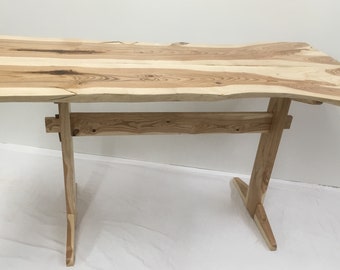 Salvaged Wood Trestle Dining Table: Rustic Farmhouse Kitchen Table