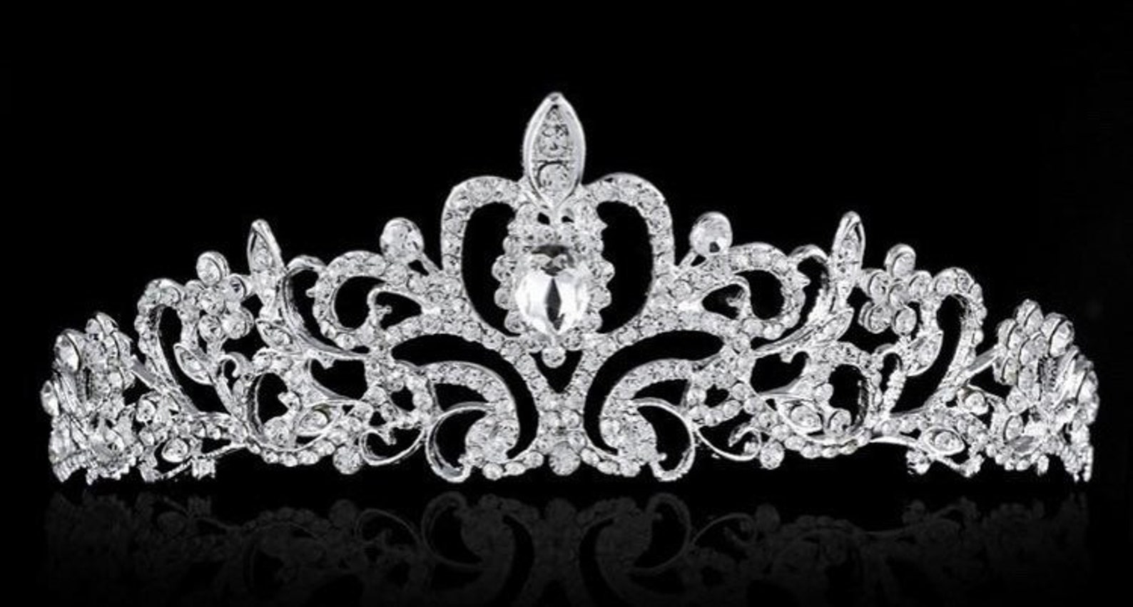 Pageant Rhinestone Tiara Crown Sweet 16 Quinceañera Prom Etsy