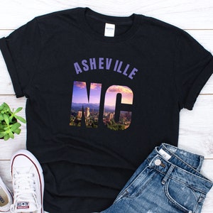 Asheville North Carolina Skyline NC graphic Souvenir Gift T-shirt 2