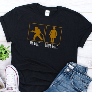 Female Volunteer Fireman My Wife Is A Firefighter Tee Gift T-shirt