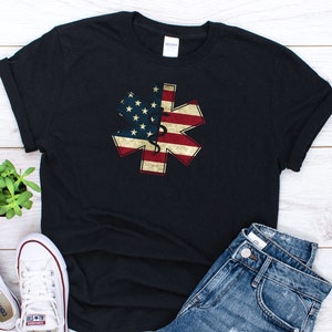 EMT Star of Life EMS First Responder EMTS American Flag Gift T-shirt / emt Afstudeercadeau / Paramedicus / ParamedicUs Cadeau / emt Student