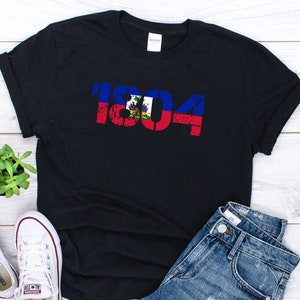 Haitian Roots / Proud Haitian I Love Haiti Independence 1804 Flag T-Shirt / Haiti Art / Haitian Flag / Gift for Haitian / Haitian Heritage