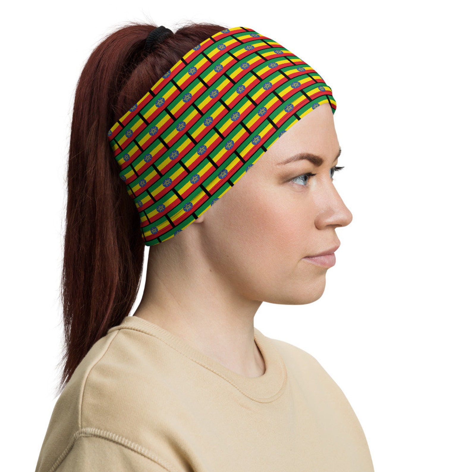 Ethiopia Flag / Dread Sock Headband / Ethiopian Art / Loc Etsy