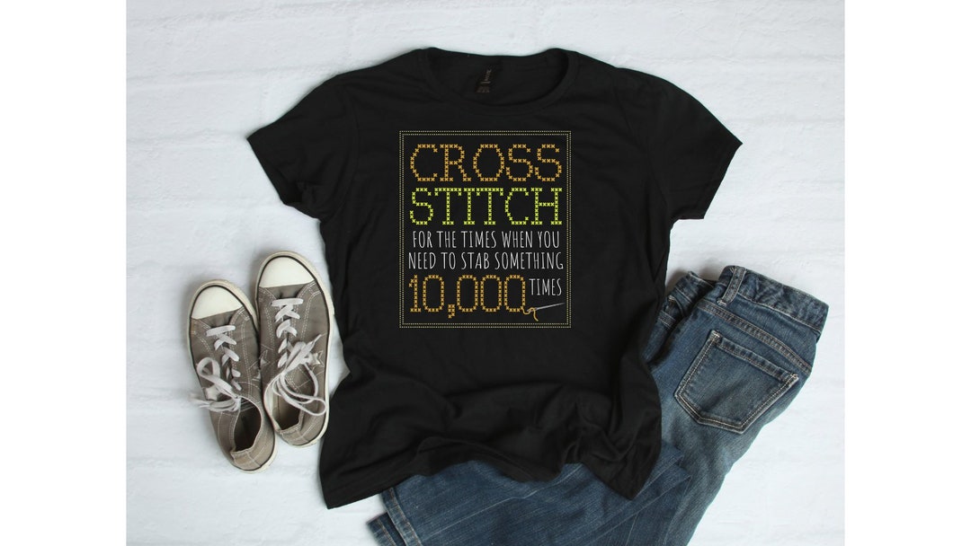 Cross Stitch Tshirt Funny Tshirt Women's Short Sleeve Tshirt Funny
