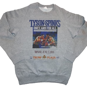 Mike Tyson Vs Michael Spinks fight poster Grey Sweatshirt sizes available S-2XL FREE SHIPPING WORLDWIDE