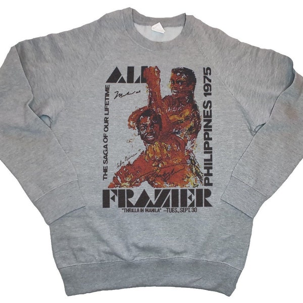 Muhammad Ali Vs Joe Frazier Thrilla in Manilla strijd poster Grijs Sweatshirt maten beschikbaar S-2XL GRATIS VERZENDING WERELDWIJD