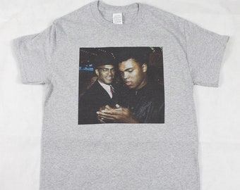 Malcolm X and Muhammad Ali Grey T-shirt sizes available S-3XL