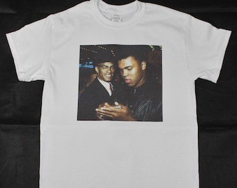 Malcolm X and Muhammad Ali White T-shirt sizes available S-3XL