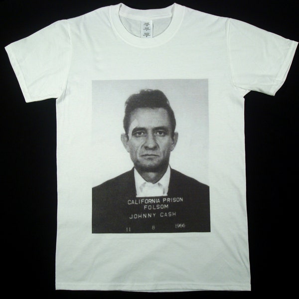 Johnny Cash mugshot White T-shirt sizes available S-3XL