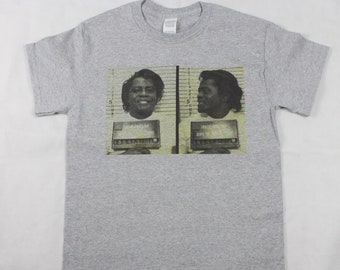 James Brown mugshot Grey Tamaños de camiseta disponibles S-3XL