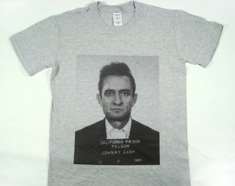 Camiseta con foto policial de Johnny Cash en tallas disponibles S-3XL