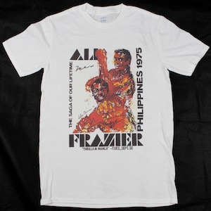 Muhammad Ali Vs Joe Frazier Thrilla in Manilla White T-shirt sizes available S-3XL