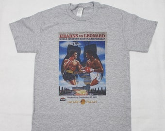 公式 Tシャツ ハグラー 対 レナード ヴィンテージ スーパーファイト 世界ミドル級選手権 ボクサー ハグラー