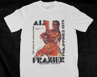 Muhammad Ali Vs Joe Frazier Thrilla in Manilla White T-shirt sizes available S-3XL