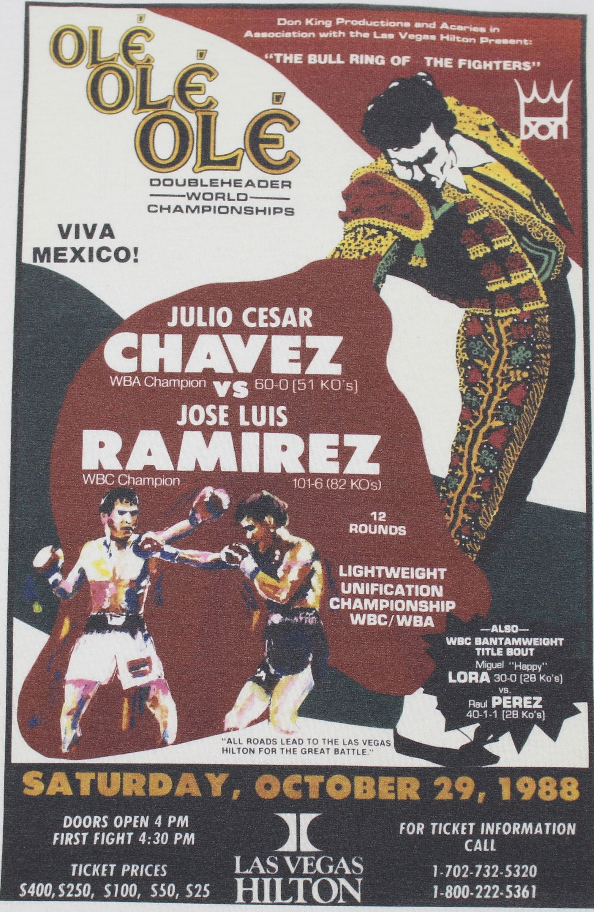 Julio Cesar Chavez Vs Jose Luis Ramirez fight poster T-shirt